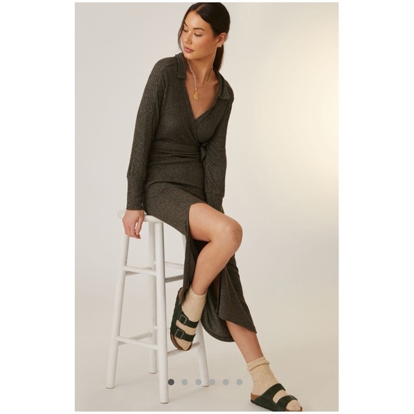 New Daily Practice by Anthropologie Belted Knit Maxi Dress Size Medium Petite - Picture 1 of 7